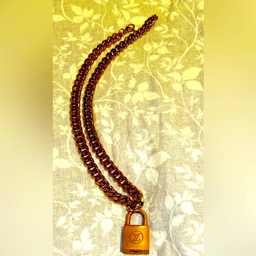 LOUIS VUITTON Rare #216 LOCK Pendant Necklace